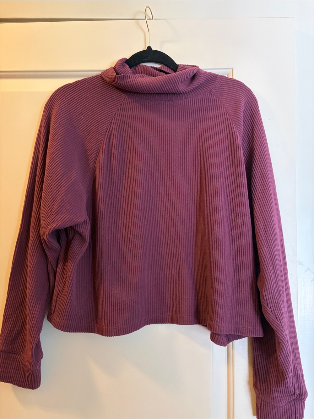 Calvin Klein Performance Mauve Ribbed Cowl Neck Sweater